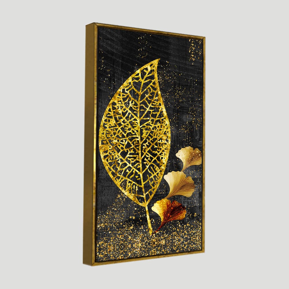 Beautiful Golden Ginkgo Leaf Canvas Wall Painting - Decor Smart