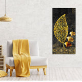 Beautiful Golden Ginkgo Leaf Canvas Wall Painting - Decor Smart