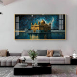 Beautiful Golden Temple with Constellation Premium Acrylic Floating Wall Painting - Decor Smart