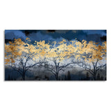 Beautiful Golden Tree Abstract Design Premium Canvas Wall Painting - Decor Smart