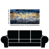 Beautiful Golden Tree Abstract Design Premium Canvas Wall Painting - Decor Smart