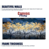 Beautiful Golden Tree Abstract Design Premium Canvas Wall Painting - Decor Smart