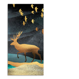 Beautiful Golden Walking Deer Premium Canvas Wall Painting - Decor Smart