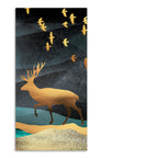 Beautiful Golden Walking Deer Premium Canvas Wall Painting