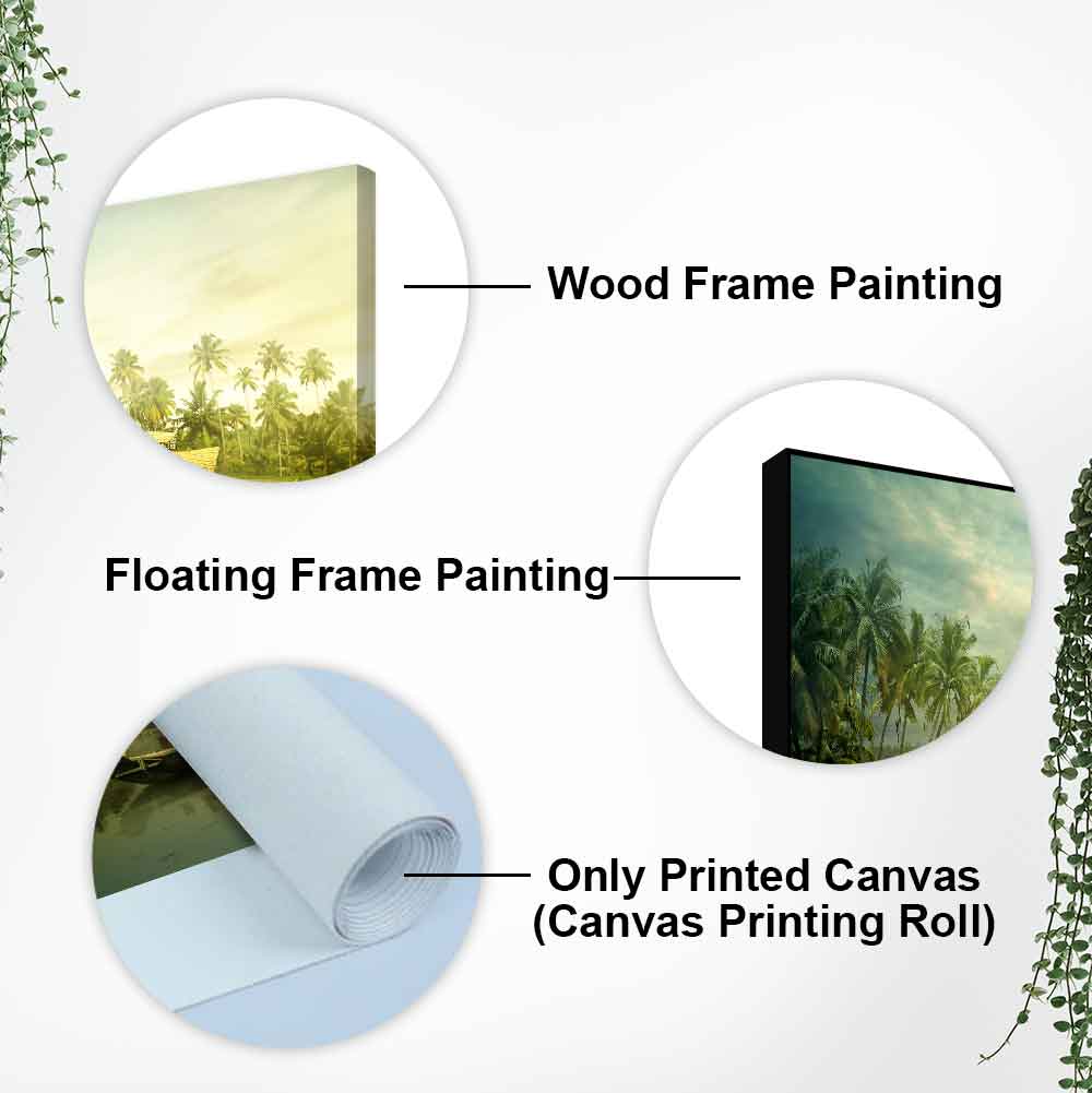 Beautiful House Boat in Kerala Premium Wall Painting - Decor Smart