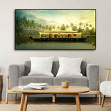 Beautiful House Boat in Kerala Premium Wall Painting - Decor Smart