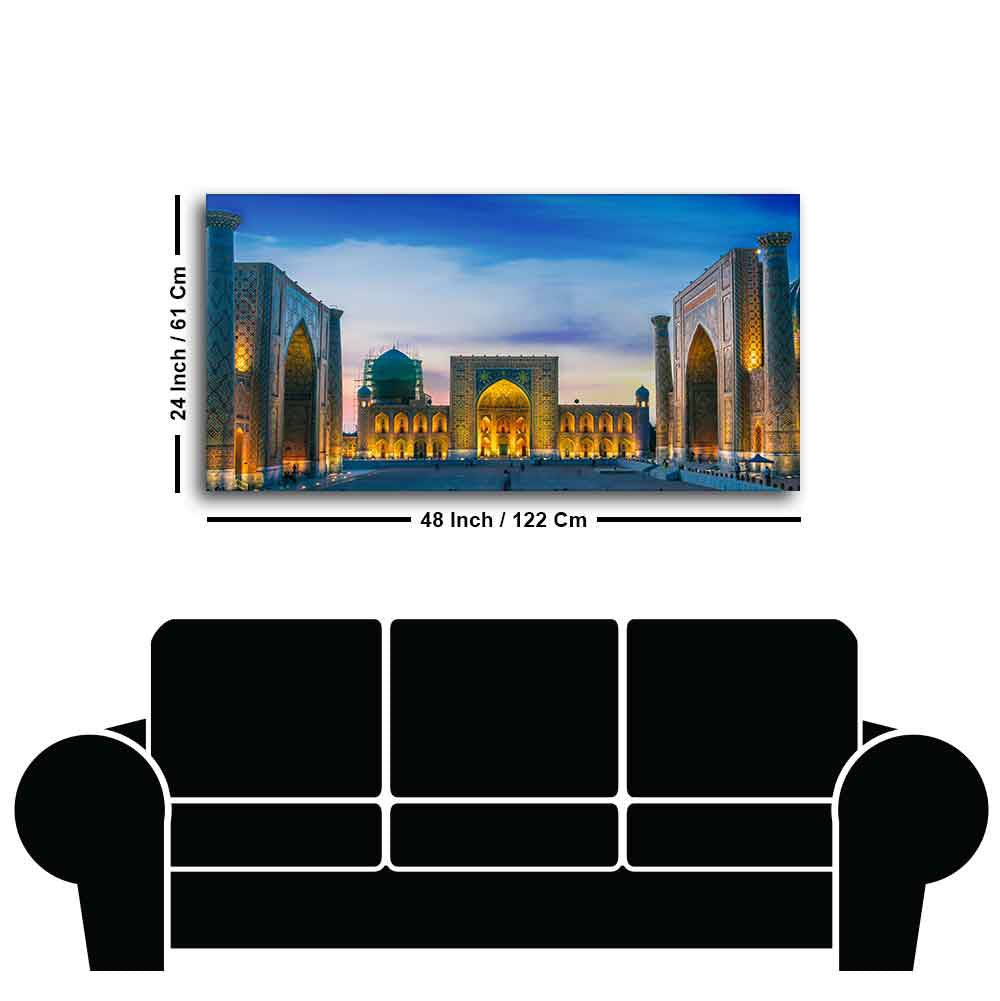 Beautiful Islamic Wall Painting of The Heart of the Ancient City of Samarkand - Decor Smart