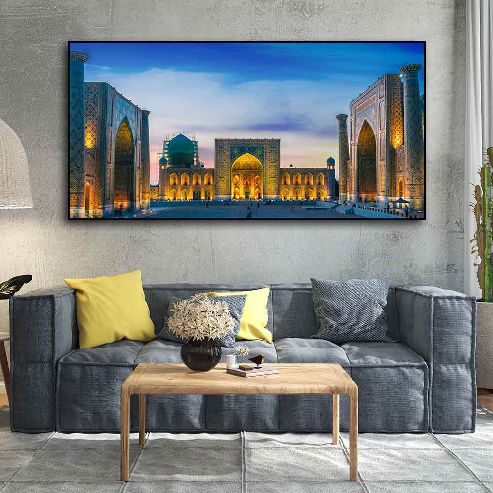 Beautiful Islamic Wall Painting of The Heart of the Ancient City of Samarkand - Decor Smart