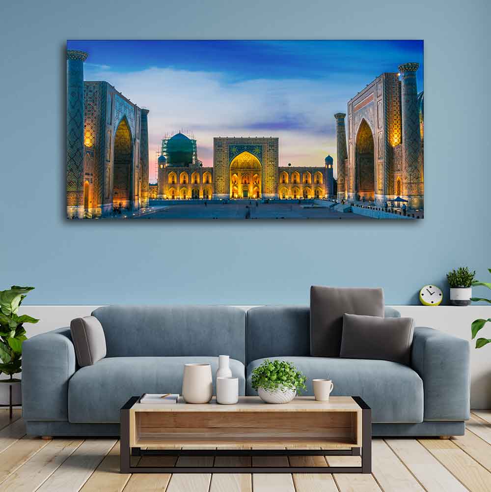 Beautiful Islamic Wall Painting of The Heart of the Ancient City of Samarkand - Decor Smart