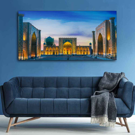 Beautiful Islamic Wall Painting of The Heart of the Ancient City of Samarkand - Decor Smart