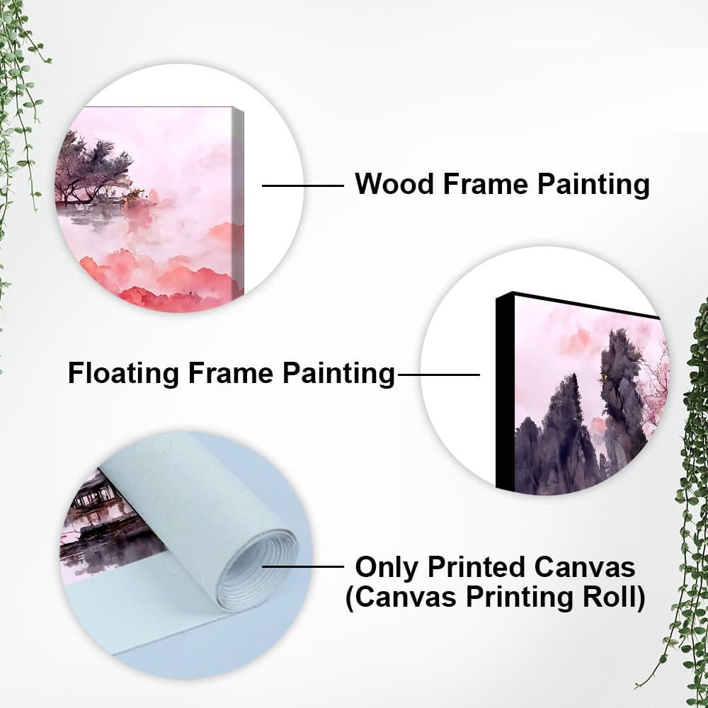 Beautiful Lake View Watercolor Art Canvas Wall Painting - Decor Smart