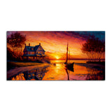 Beautiful Lake with A Sunset View Canvas Wall Painting - Decor Smart