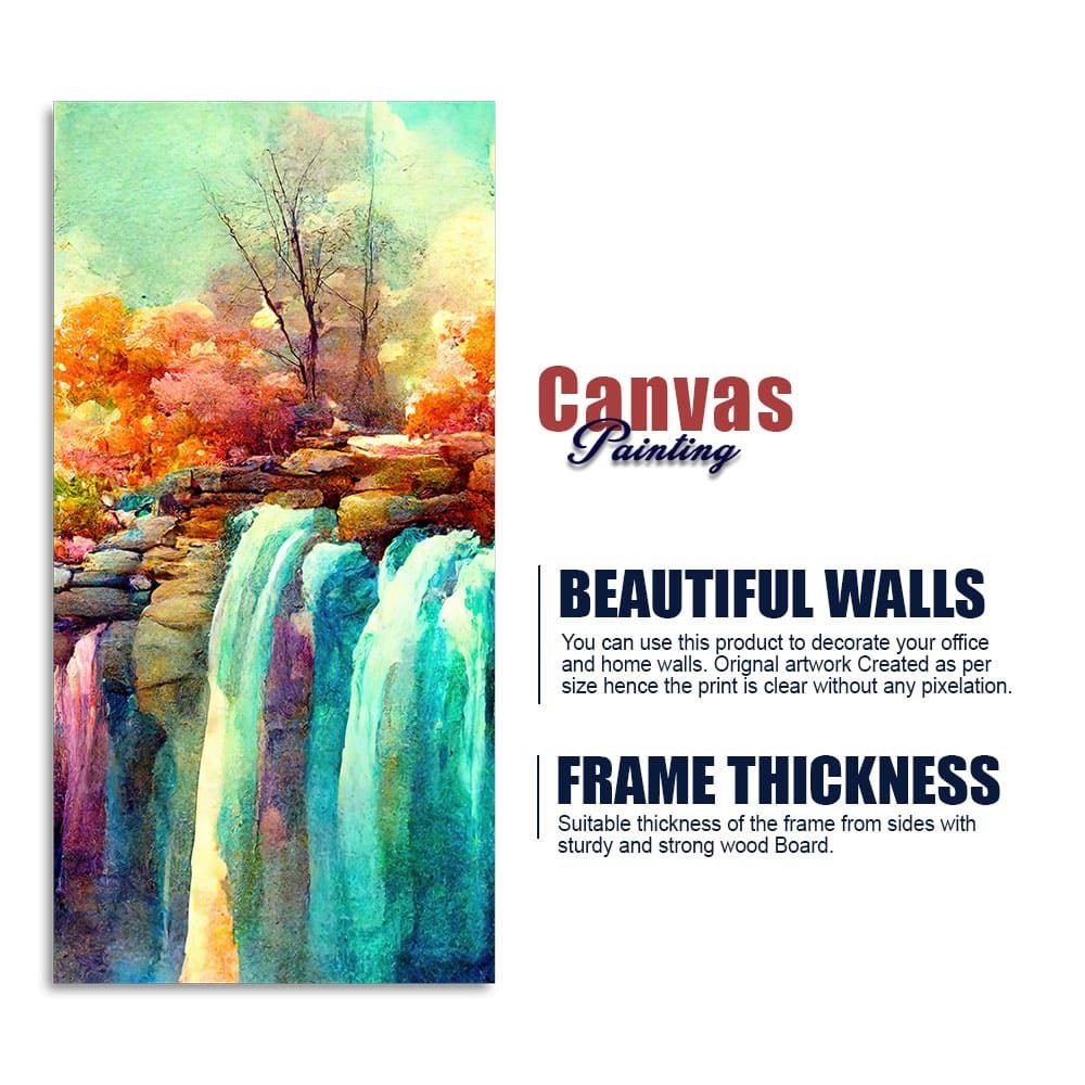 Beautiful Landscape Waterfall Scenery Canvas Wall Painting - Decor Smart