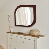 Beautiful Leaf Shape Design Decorative Wooden Wall Mirror - Decor Smart