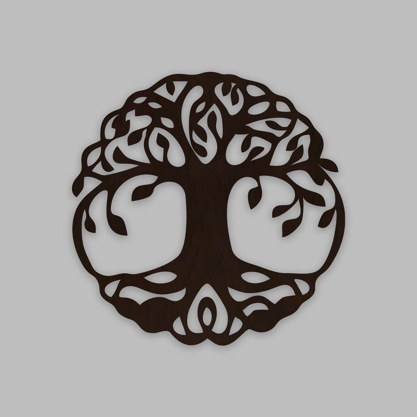 Beautiful Life of Tree Backlit Wooden Wall Decor with LED Night Light Walnut Finish - Decor Smart