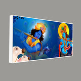 Beautiful Lord Krishna Playing with Flute Premium Canvas Wall Painting - Decor Smart