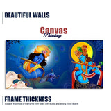 Beautiful Lord Krishna Playing with Flute Premium Canvas Wall Painting - Decor Smart