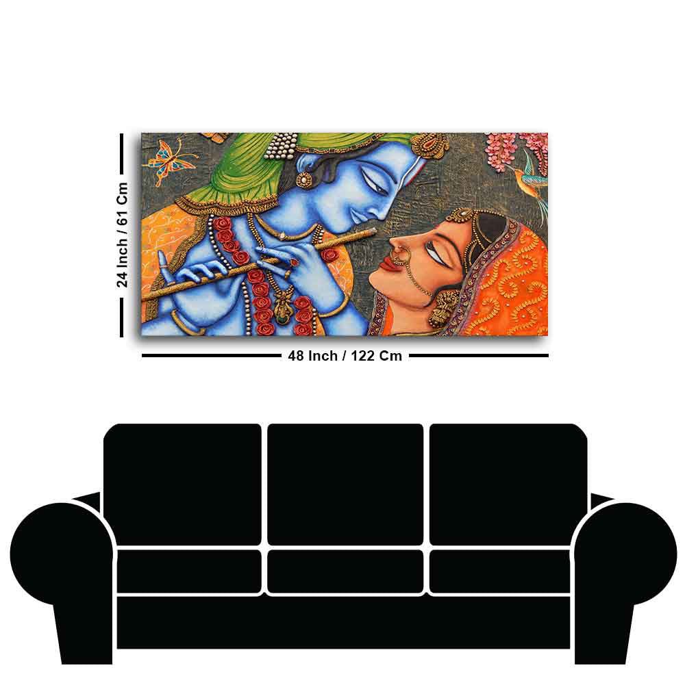 Beautiful Lord Radha Krishna Canvas Big Wall Painting Wall Art - Decor Smart