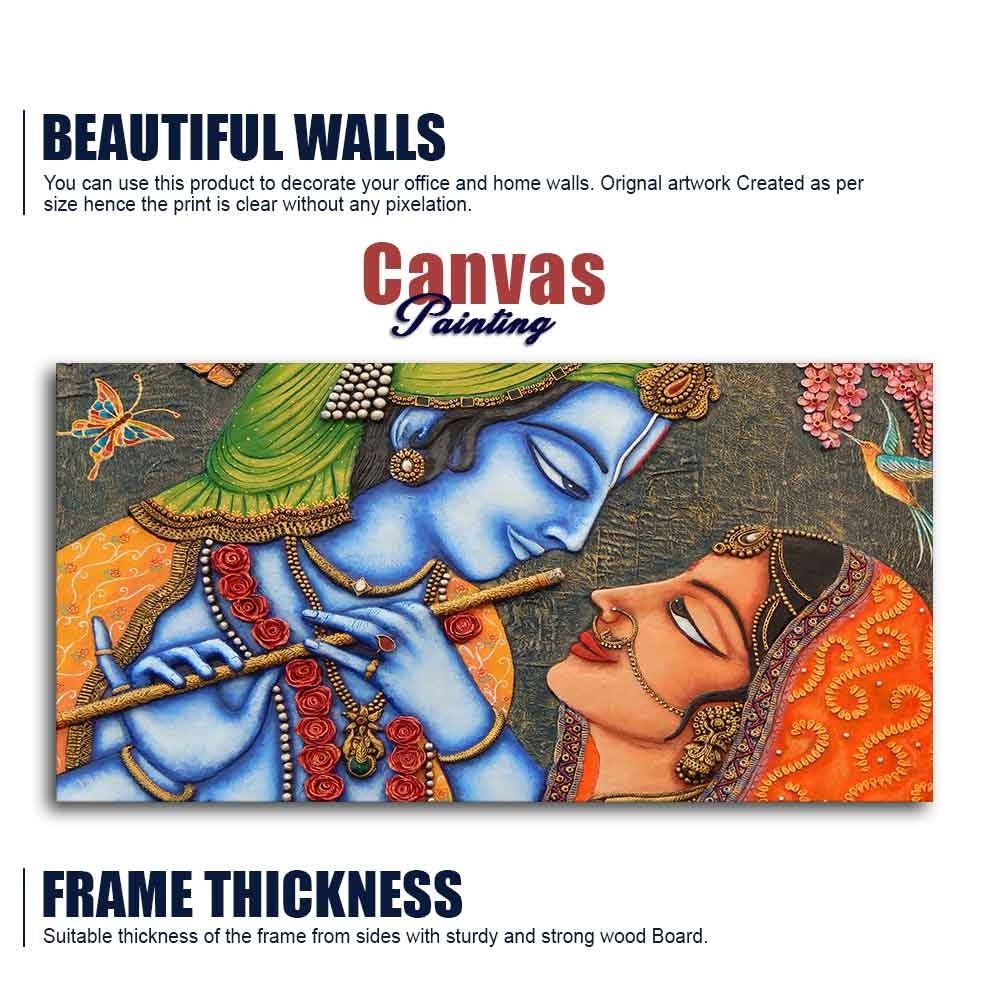 Beautiful Lord Radha Krishna Canvas Big Wall Painting Wall Art - Decor Smart