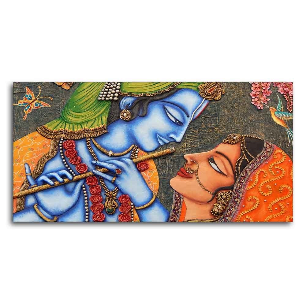 Beautiful Lord Radha Krishna Canvas Big Wall Painting Wall Art - Decor Smart