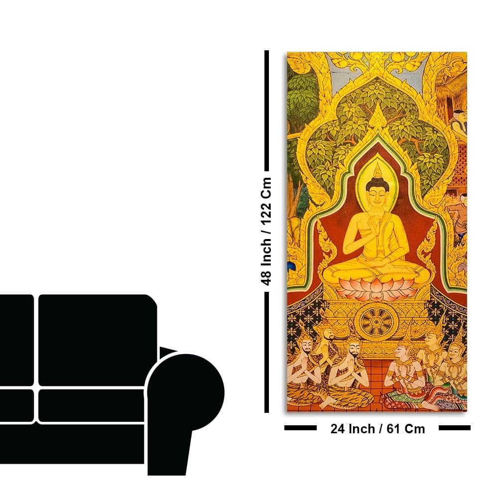 Beautiful Lord Spiritual Buddha Canvas Wall Painting - Decor Smart