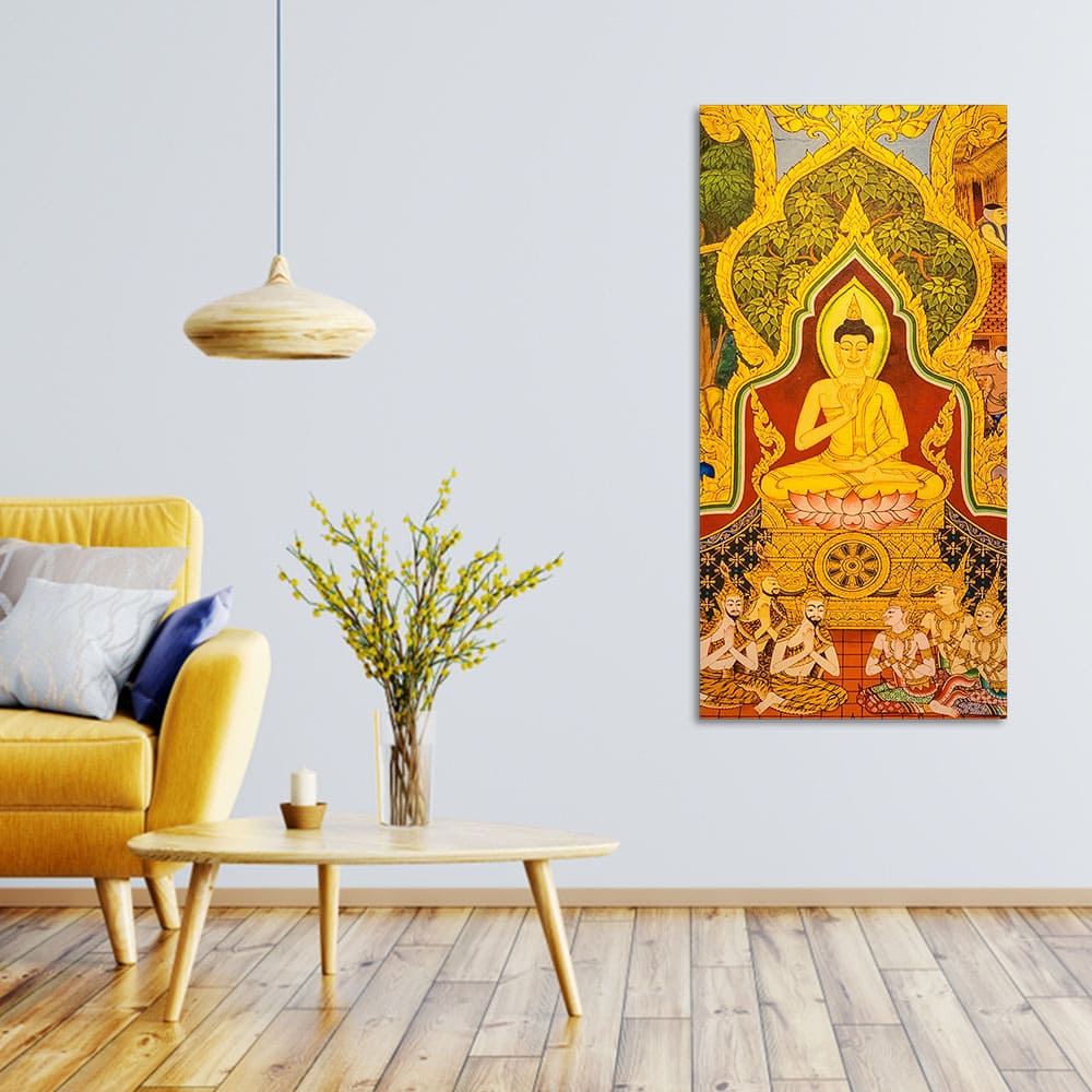 Beautiful Lord Spiritual Buddha Canvas Wall Painting - Decor Smart