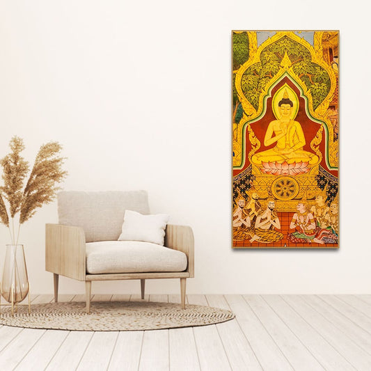 Beautiful Lord Spiritual Buddha Canvas Wall Painting - Decor Smart