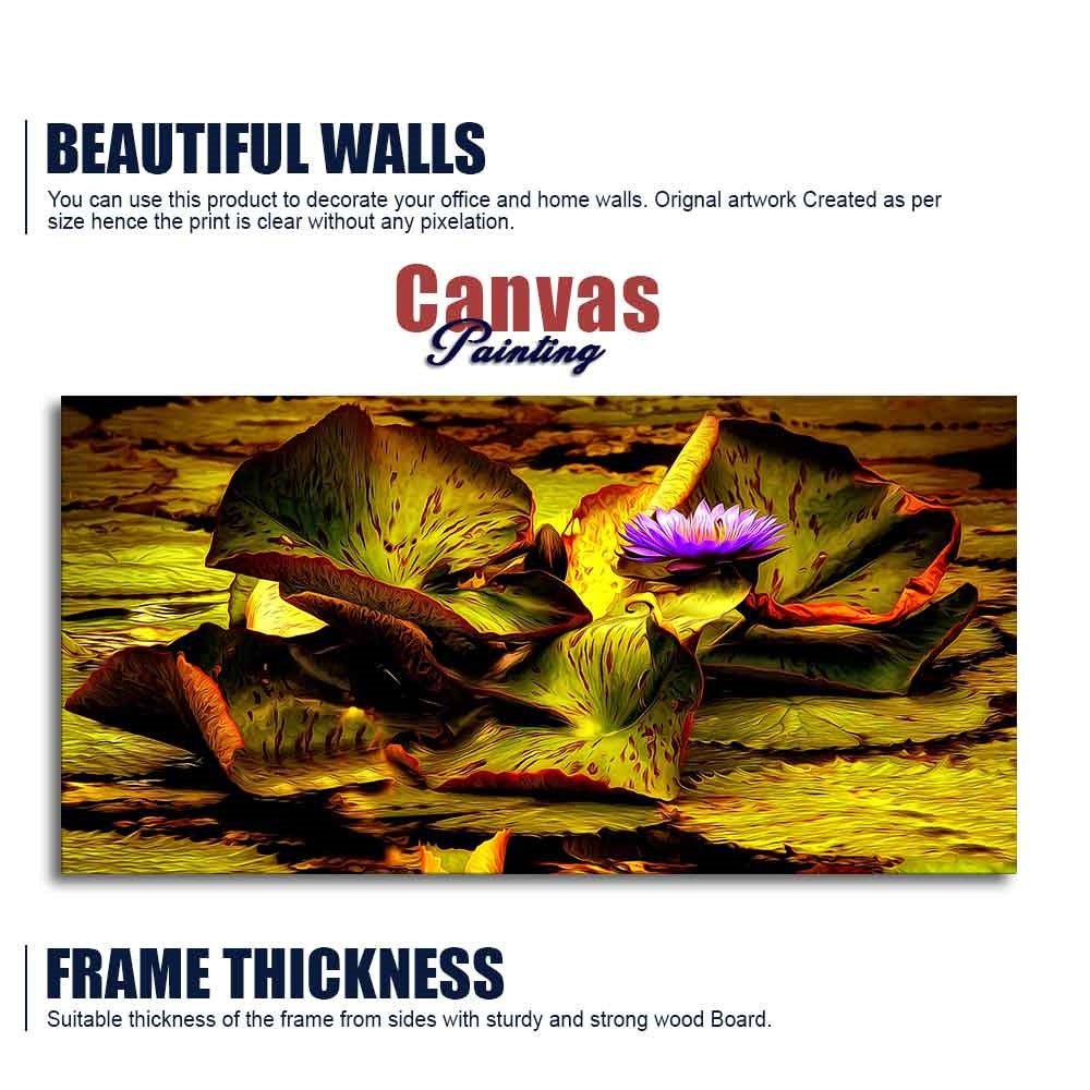 Beautiful Lotus Flower Premium Canvas Wall Painting - Decor Smart