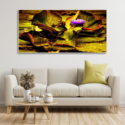 Beautiful Lotus Flower Premium Canvas Wall Painting - Decor Smart