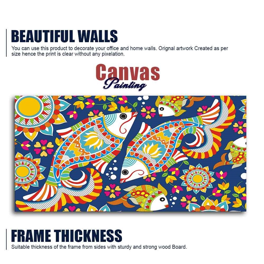 Beautiful Madhubani Art Canvas Wall Painting - Decor Smart