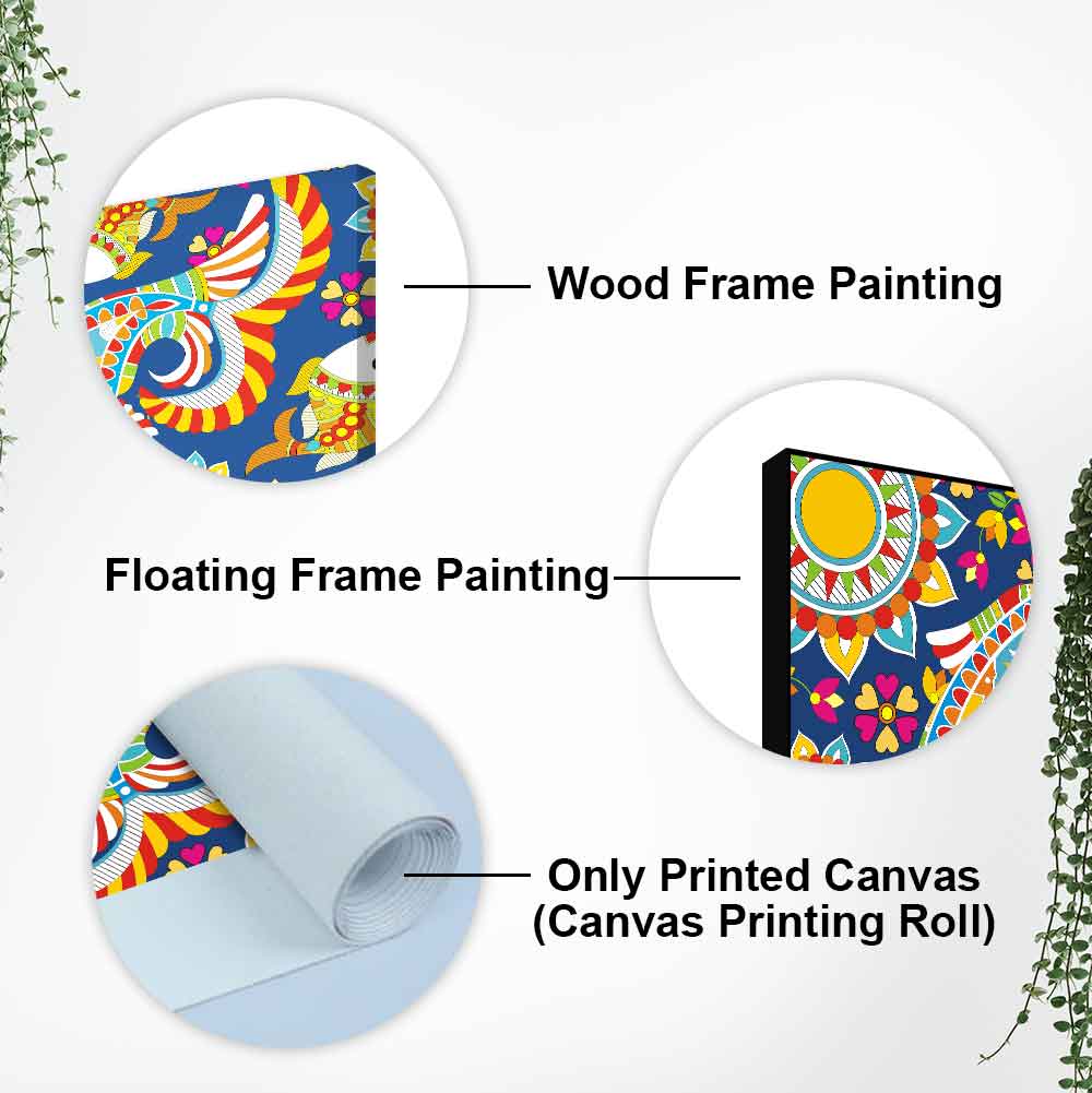 Beautiful Madhubani Art Canvas Wall Painting - Decor Smart