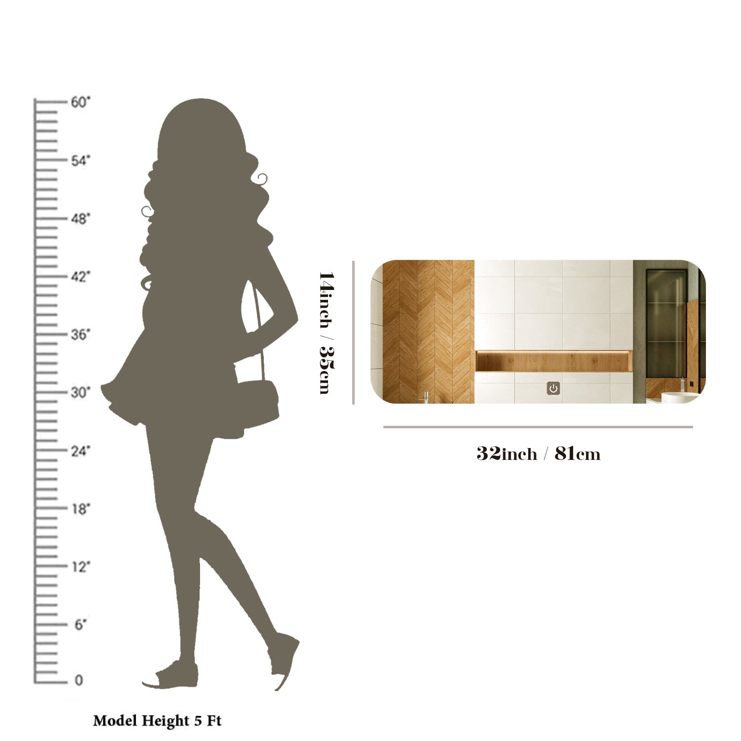 Beautiful Modern Designer LED Rectangular Bathroom Mirror - Decor Smart