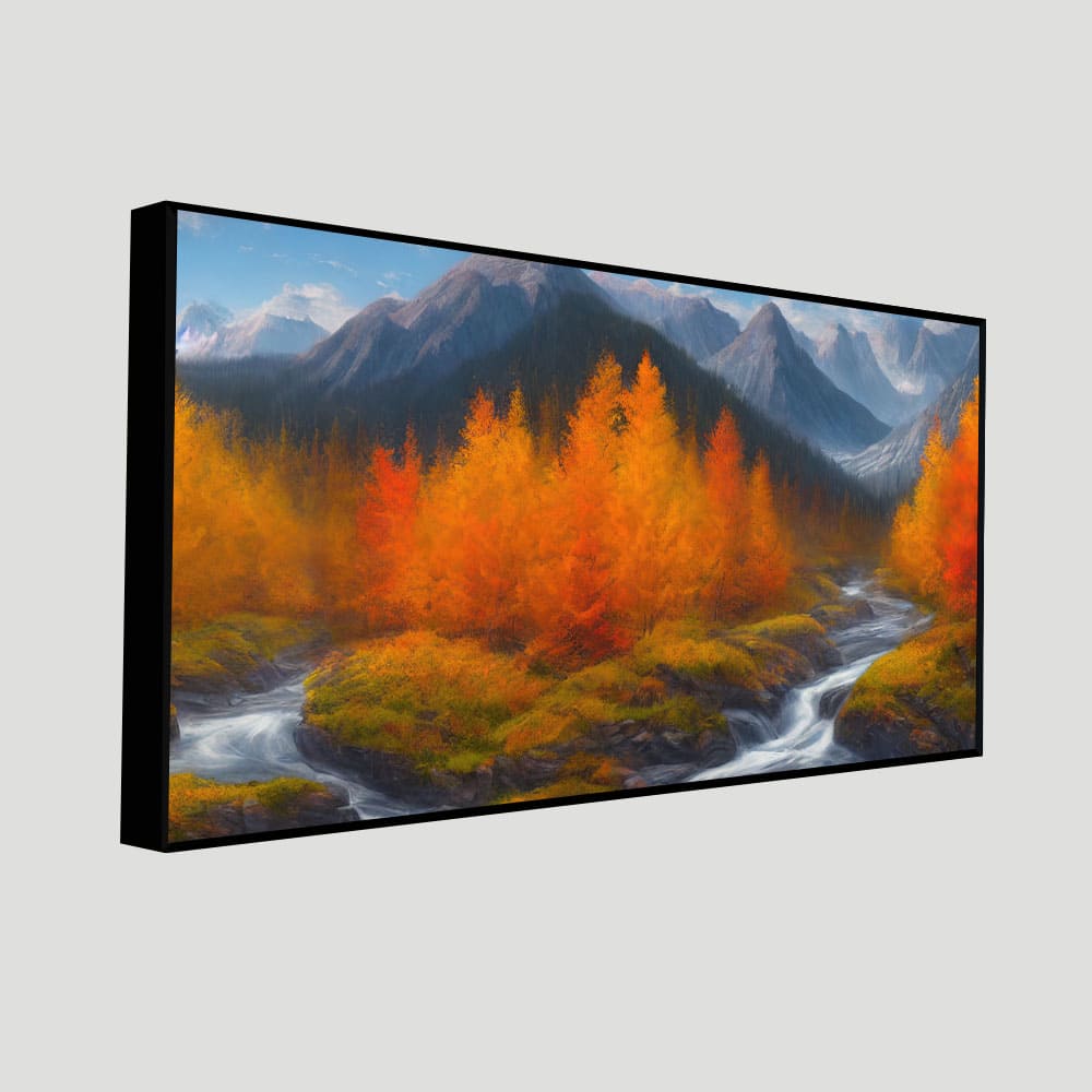 Beautiful Mountains with Autumn foliage of Trees Canvas Wall Painting - Decor Smart