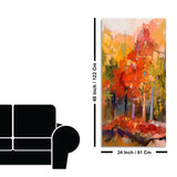 Beautiful Nature Wall Painting of Colorful Autumn Forest - Decor Smart