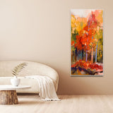 Beautiful Nature Wall Painting of Colorful Autumn Forest - Decor Smart