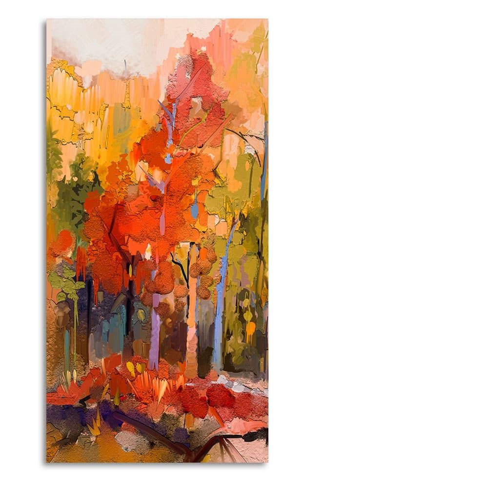 Beautiful Nature Wall Painting of Colorful Autumn Forest - Decor Smart