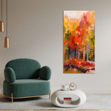 Beautiful Nature Wall Painting of Colorful Autumn Forest - Decor Smart