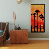 Beautiful Palm Tree at Sunset Canvas Wall Painting - Decor Smart