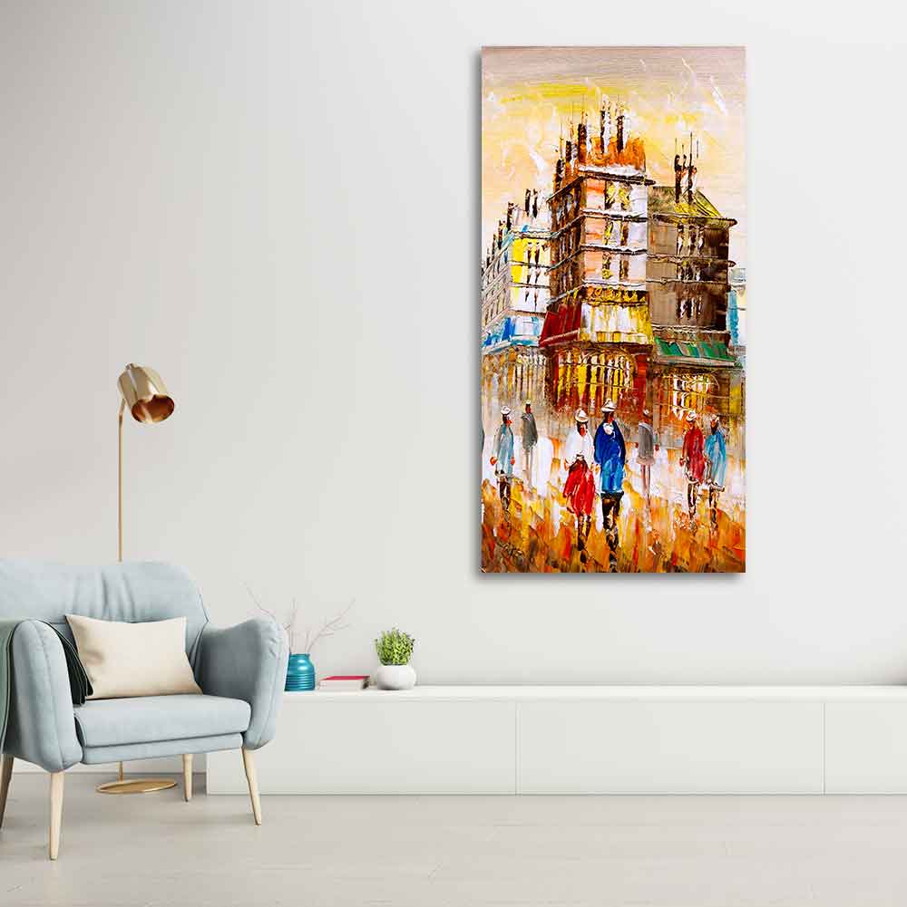 Beautiful Paris City View Living Room Wall Painting - Decor Smart