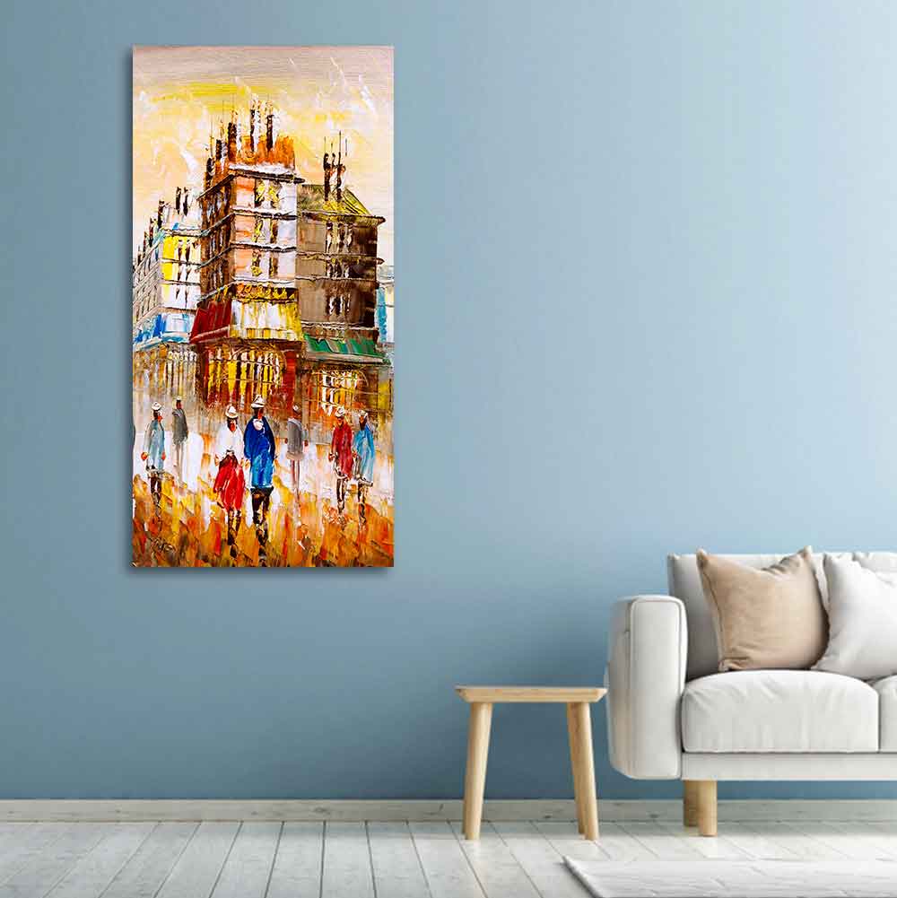 Beautiful Paris City View Living Room Wall Painting - Decor Smart