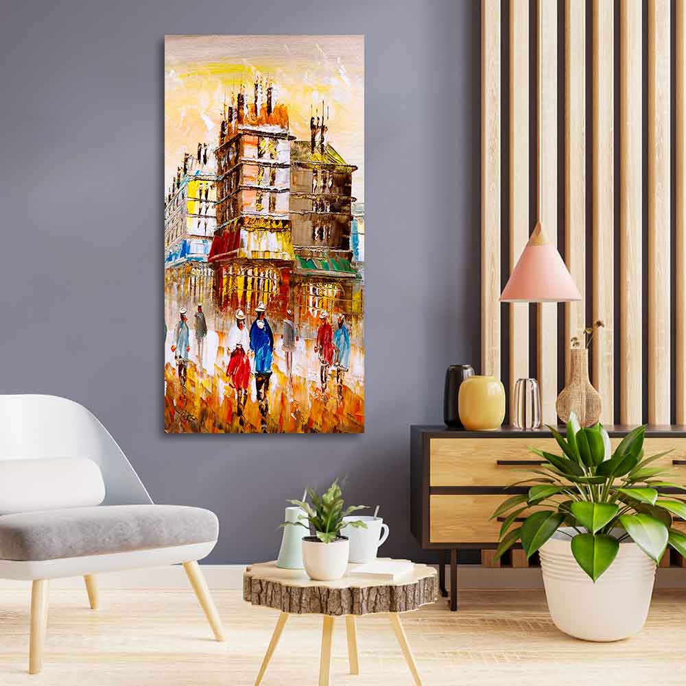 Beautiful Paris City View Living Room Wall Painting - Decor Smart