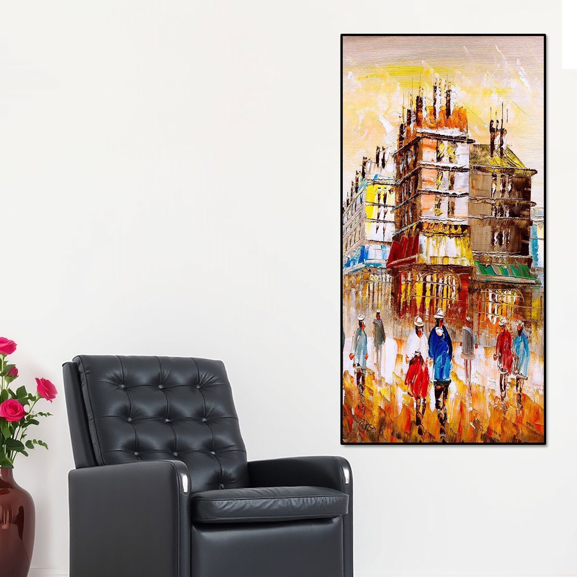 Beautiful Paris City View Living Room Wall Painting - Decor Smart