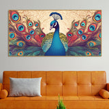 Beautiful Peacock in Traditional Style Canvas Wall Painiting - Decor Smart