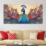 Beautiful Peacock in Traditional Style Canvas Wall Painiting - Decor Smart