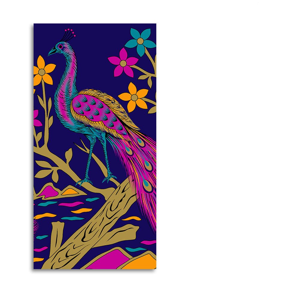 Beautiful Peacock with Flower art Premium Wall Painting - Decor Smart