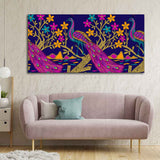 Beautiful Peacock With Flower Art Wall Painting - Decor Smart