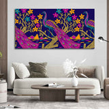 Beautiful Peacock With Flower Art Wall Painting - Decor Smart