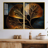 Beautiful Plant Acrylic Floating Wall Painting Set of 2 - Decor Smart