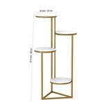 Beautiful Premium Looking Sturdy Metal Planter Stand With White Round Marble At Top - 4 Tier - Decor Smart