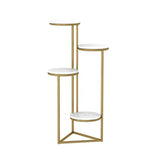 Beautiful Premium Looking Sturdy Metal Planter Stand With White Round Marble At Top - 4 Tier - Decor Smart